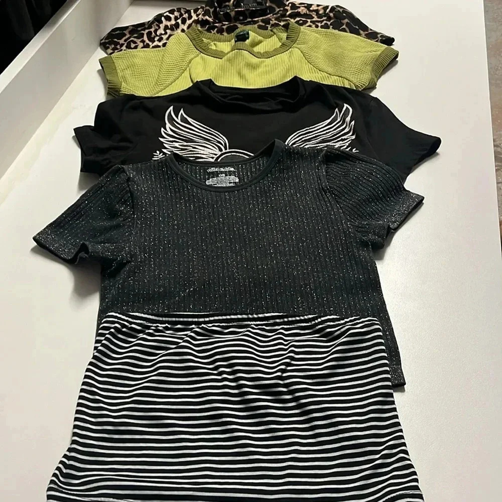 5 shirts bundle Rue 21 Wild Fable SHEIN juniors tops cropped tee tube top summer